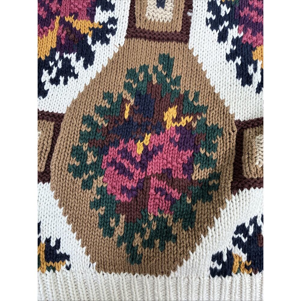 Vintage Chrysantheme Women’s Size 18/20 Knitted By Hand Grandma Core Sweater - Picture 7 of 15